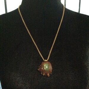 Pine cone pendant with seraphinite stone